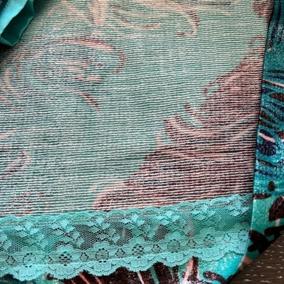 Kate Spade Regal Plumes Feather Print Shift Teal with Platinum Sheen Mini Dress - Picture 8 of 17